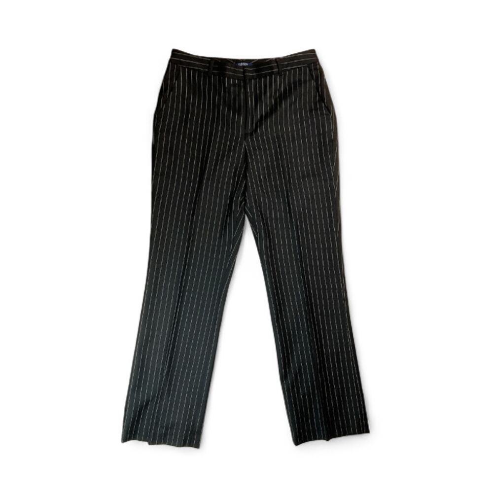 Minimalist Tailored Preppy Chap's Women's Dress Trousers Pinstripe Size 10